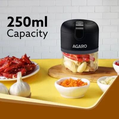 Elite Rechargeable Mini Electric Chopper, 250 Ml, Black - Image 6
