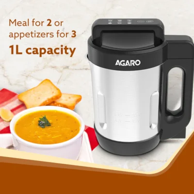 Elite Soup Maker, 1 Litre, Automatic Blending & Heating, 6 Preset Cooking Functions, Copper Motor, 900W, Stainless Steel Blades, Grey - Image 6