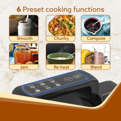 Elite Soup Maker, 1 Litre, Automatic Blending & Heating, 6 Preset Cooking Functions, Copper Motor, 900W, Stainless Steel Blades, Grey - Image 4