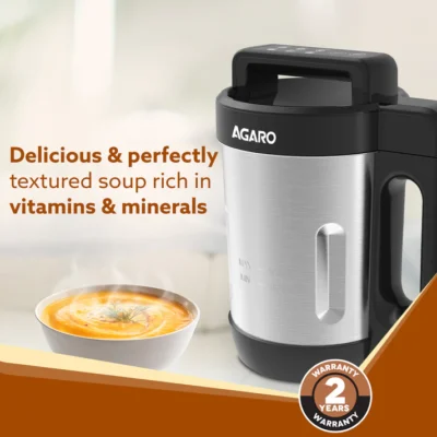 Elite Soup Maker, 1 Litre, Automatic Blending & Heating, 6 Preset Cooking Functions, Copper Motor, 900W, Stainless Steel Blades, Grey - Image 2