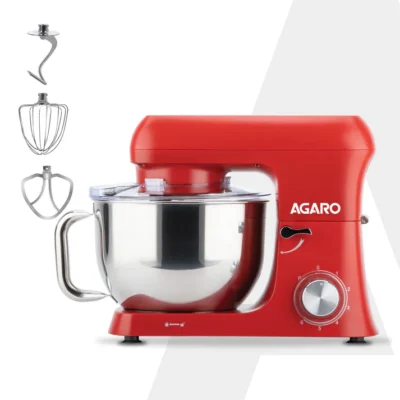 Supreme Stand Mixer 1500W with 6.2L SS Bowl, 6 Speed Setting, Pulse Function, Die Cast Aluminium Body, Pure Copper Motor, Whisking Cone, Mixing Beater & Dough Hook, Transparent Bowl Cover, Red