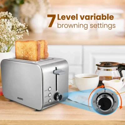 GRAND 2 Slice Stainless Steel Pop Up Toaster-850W - Image 5