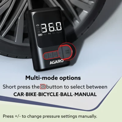 Galaxy Cordless Tyre Inflator, Portable Air Compressor, Flash Light, Power bank , Multipurpose Use, Rechargeable, Up to 150 PSI Air Pump for Car, Bike, Foot Balls, Inflatables, Black & Red - Image 2
