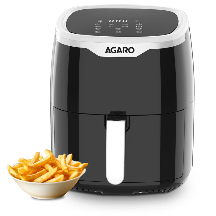 Galaxy Digital Air Fryer For Home, 4.5L, Electric Air Fryer, Convection Oven, 1400W, 7 Preset Programs & Reheat, 360 Degrees Air Circulation, Digital Touch Display, Bake, Roast, Toast, Black