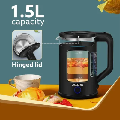 Galaxy Electric Kettle with Keep Warm Function, 1.5L, Black - Image 5
