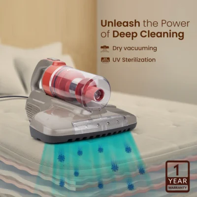 Grand Bed Vacuum Cleaner, Cyclonic Technology for Dust Collection, UV Light Sterilization, 12kPa Suction Power, Suitable for Bed, Sofa, Pillow and Other Fabric Surfaces, Grey & Black - Image 5