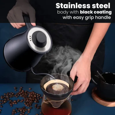Grand Electric Goose Neck Kettle - 800 ml - Black - Image 3