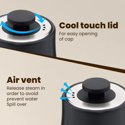 Grand Electric Goose Neck Kettle - 800 ml - Black - Image 2