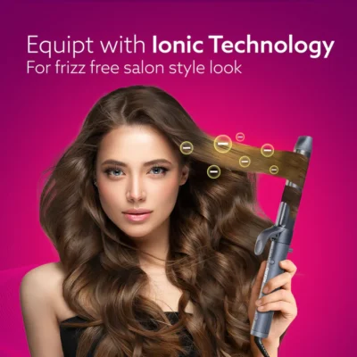 Prima Rotating Hair Curler, 32 mm Ceramic coated barrel, Automatic Curling, Fast Heating, Ceramic Coated Titanium Barrel for Long/Medium Hair, Professional Self Curling Hair Styler, For Women, Black - Image 4