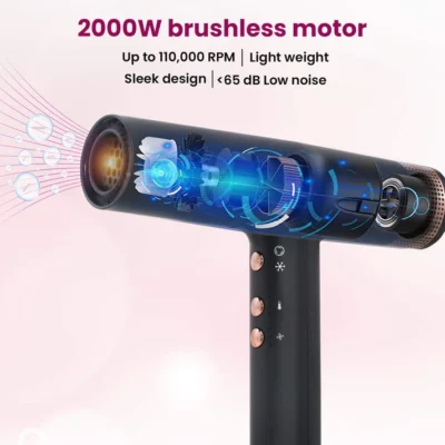 Royal Hair Dryer - 2000 Watts - Black - Image 5