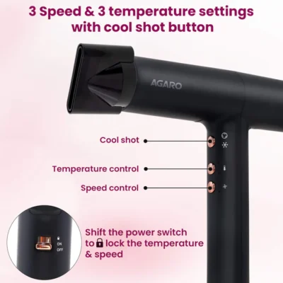 Royal Hair Dryer - 2000 Watts - Black - Image 6