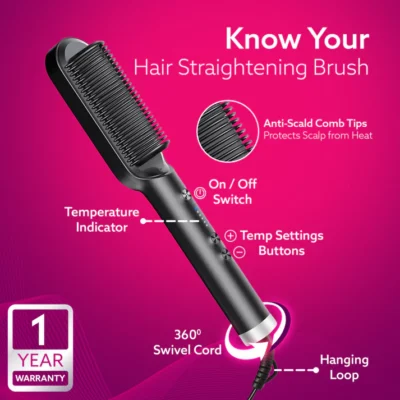 Hair Straightening Brush HSB2107 - Image 4