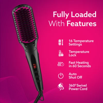 HSB2206 Hair Straightening Brush - 2 in 1 - Image 2