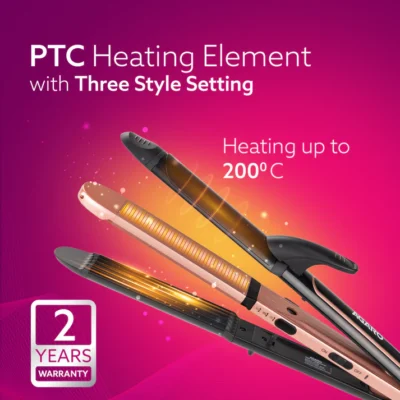 HS1119 3-in1 Hair Styler - Black & Rose Gold - Image 5