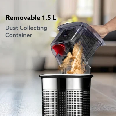 ICON Bagless Vacuum Cleaner , 1600Watts, For Home Use, Cyclonic Suction System, 24 kPa S uction power, Adjustable Suction Controller, Dry Vacuuming, 1.5L Bagless Dust Collector, Black and Red - Image 4