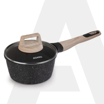 Imperial Granite Non Stick Cookware Set , 3pcs Cookware Set, 24cm Frying Pan with Glass Lid, 28cm Dosa Tawa, 28cm Kadhai with Glass Lid, Cast Aluminium Body, Gas & Induction Compatible, Dark Grey