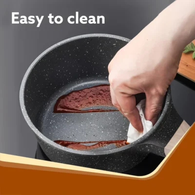 Imperial Granite Non Stick Cookware Set , 3pcs Cookware Set, 24cm Frying Pan with Glass Lid, 28cm Dosa Tawa, 28cm Kadhai with Glass Lid, Cast Aluminium Body, Gas & Induction Compatible, Dark Grey - Image 3