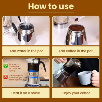 Imperial Moka Pot - 240 ML - Silver - Image 3
