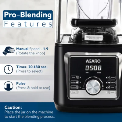 Imperial Professional Blender, Low Noise, 2200W Powerful Copper Motor, 2.5L Capacity, 6 Pre-set With Pulse, Adjustable Speed & Timer, Stainless Blades - Image 3