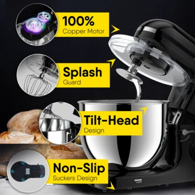 Imperial Stand Mixer, 1400W - Black - Image 3