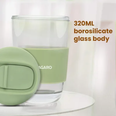 Imperial Travel Glass Coffee Mug - 320ml - Green - Image 5