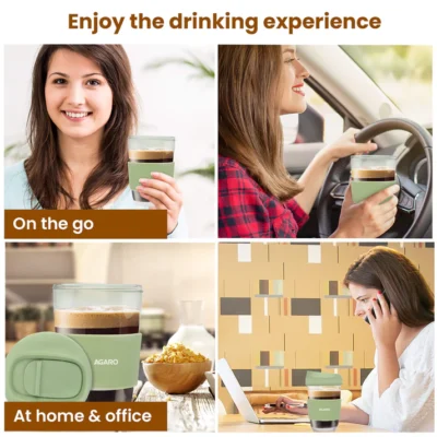 Imperial Travel Glass Coffee Mug - 320ml - Green - Image 2