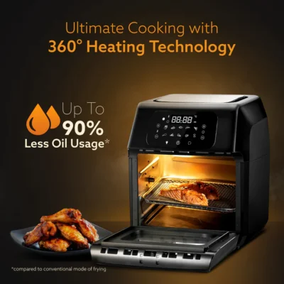 Prima Digital Air Fryer For Home, 12L, Electric Oven, 1800W, 9 Preset Programs, Reheat, 360 Degrees Air Circulation, Convection Oven, Digital Touch Display, Fry, Bake, Roast, Toast, Black - Image 5