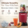 Regal 3 Jar Personal Blender, 400W, Serrated and Cross Blade with Detachable Base, Mixer/Grinder/Smoothie/Juice Maker, Red & Black - Image 6
