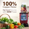 Regal 3 Jar Personal Blender, 400W, Serrated and Cross Blade with Detachable Base, Mixer/Grinder/Smoothie/Juice Maker, Red & Black - Image 5