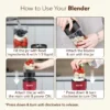 Regal 3 Jar Personal Blender, 400W, Serrated and Cross Blade with Detachable Base, Mixer/Grinder/Smoothie/Juice Maker, Red & Black - Image 3
