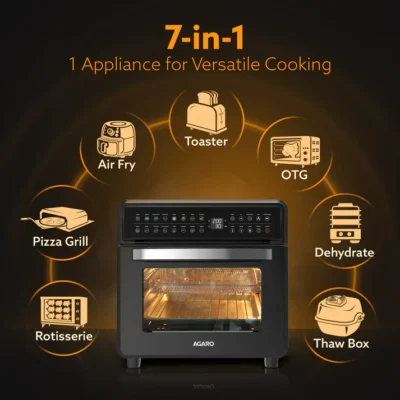 Regal Plus Air Fryer For Home, 23L, Rotisserie Convection Oven, Electric Oven, 1800W, 16 Preset Programs, Digital Display, Touch Control, Bake, Roast, Toast, Reheat, Defrost, Keep Warm, Black - Image 5