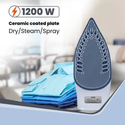 Regal Steam Iron, 1200W, Ceramic Coated Sole Plate, Fast Heating, 360 degree Swivel Cord, Anti-Drip Function, Spray/Steam/Dry Function, 330 Ml Water Tank, Green - Image 5