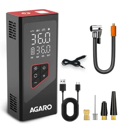 Regency Cordless Tyre Inflator, Portable Air Compressor, Flash Light, Power Bank, Multipurpose Use, Rechargeable, Up to 150 Psi Air Pump for Car, Bike, Foot Balls, Inflatables