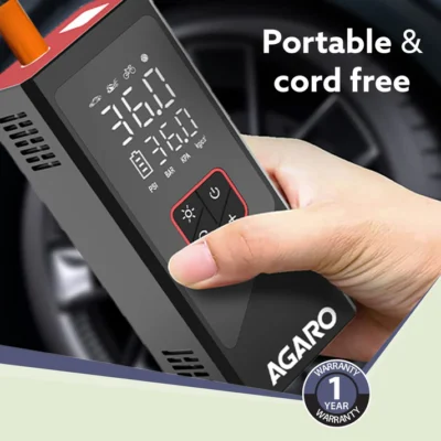 Regency Cordless Tyre Inflator, Portable Air Compressor, Flash Light, Power Bank, Multipurpose Use, Rechargeable, Up to 150 Psi Air Pump for Car, Bike, Foot Balls, Inflatables - Image 6