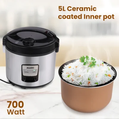Regency Electric Rice Cooker - 5L - Silver & B - Image 3
