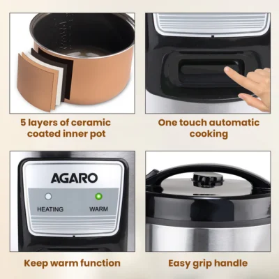 Regency Electric Rice Cooker - 5L - Silver & B - Image 2