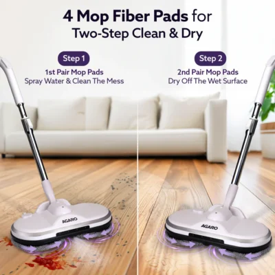 Regency Electric Spin Mop for Floor Cleaning, Floor Mopping, Automatic Wet Mopper, Cordless, Adjustable Handle, Water Sprayer, Lightweight, For Hardwood, Tile & Laminate Floors, Home, Kitchen & Office use - Image 4