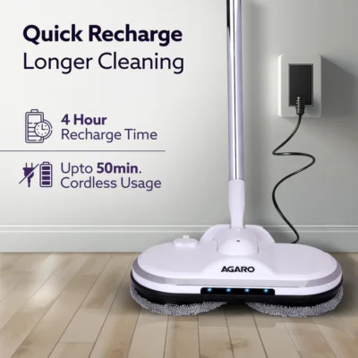 Regency Electric Spin Mop for Floor Cleaning, Floor Mopping, Automatic Wet Mopper, Cordless, Adjustable Handle, Water Sprayer, Lightweight, For Hardwood, Tile & Laminate Floors, Home, Kitchen & Office use - Image 3