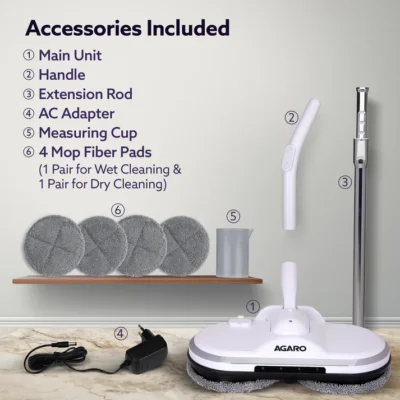 Regency Electric Spin Mop for Floor Cleaning, Floor Mopping, Automatic Wet Mopper, Cordless, Adjustable Handle, Water Sprayer, Lightweight, For Hardwood, Tile & Laminate Floors, Home, Kitchen & Office use - Image 2