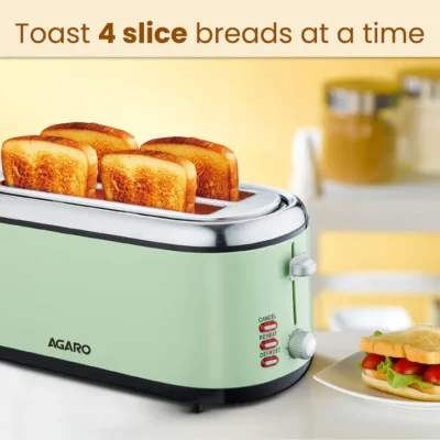 Royal 4 Slice Stainless Steel Pop Up Toaster-1450W - Image 2