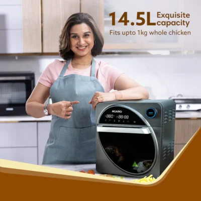 Royal Air Fryer For Home, 14.5L, Rotisserie Convection Oven, 1700W, Electric Oven, 25 Preset Menu, Digital Display, Touch Control, Dark Grey - Image 5