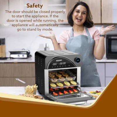 Royal Air Fryer For Home, 14.5L, Rotisserie Convection Oven, 1700W, Electric Oven, 25 Preset Menu, Digital Display, Touch Control, Dark Grey - Image 2