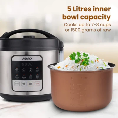 Royal Electric Rice Cooker - 5L - Silver - Image 6