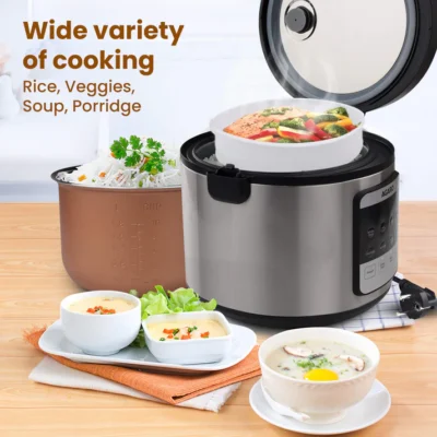 Royal Electric Rice Cooker - 5L - Silver - Image 3