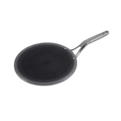 Royal Honey Comb Tawa, 26 cm Diameter, Tri-Ply Steel with Honey Comb Pattern Design, Gas & Induction Oven Compatible, Riveted Handle, Food Safe & PFOA Free, Cooking, Cookware, Silver