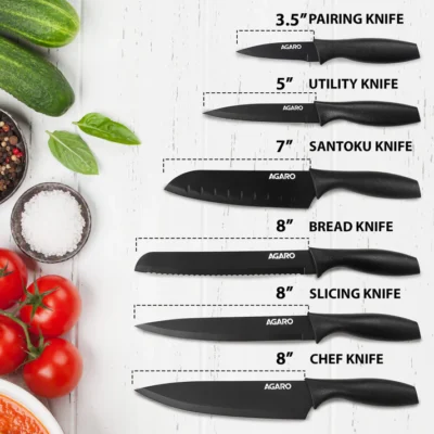 Royal Knife Set of 6pcs SS Black - Image 5