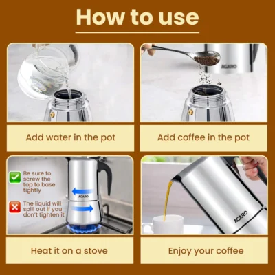 Royal Moka Pot - 200 ML - Black - Image 2