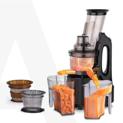 Royal Slow Juicer - Black | Best Cold press Slow juicer with 2 Jars, 3 Strainers