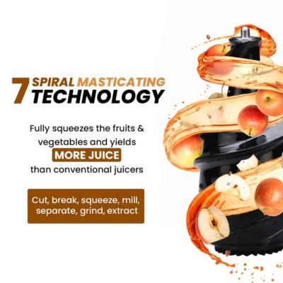 Royal Slow Juicer - Black | Best Cold press Slow juicer with 2 Jars, 3 Strainers - Image 2