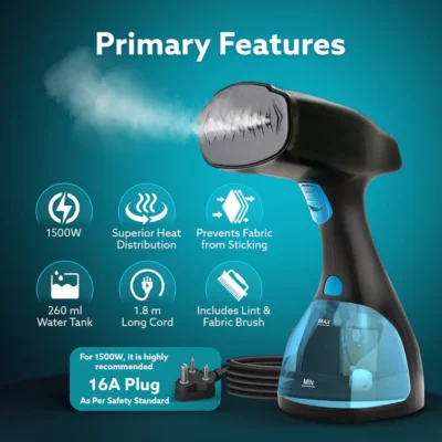 Signify Handheld Garment Steamer-Black & Blue - Image 3